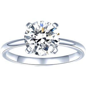 Moissanite Solitaire Ring 2CT D Color VVS1 18K Gold Plate over 925 SS